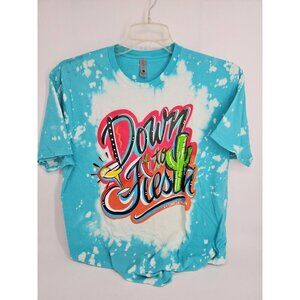 DOWN TO FIESTA One24 Rags  tie dye T-shirt Unisex/Women's sz L. cotton